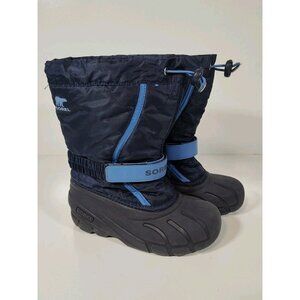 Sorel Flurry Waterproof Winter Boots Blue NY1965-464 Boys Youth Size 2 Insulated